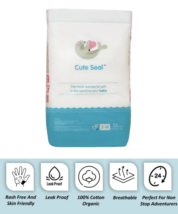 MEDIUM (M) Pant Fit Baby Diaper 56 pcs (Weight 6 - 11kgs)
