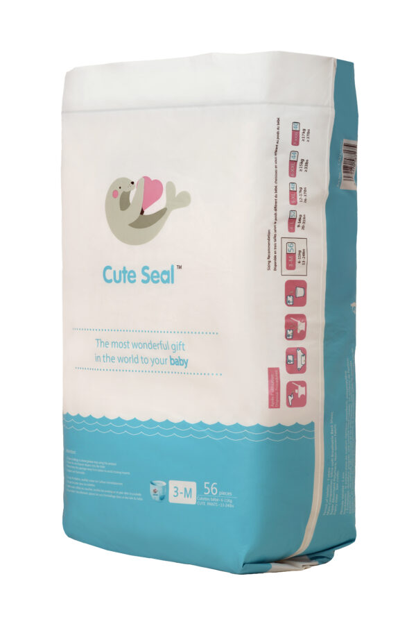 MEDIUM (M) Pant Fit Baby Diaper 56 pcs (Weight 6 - 11kgs)